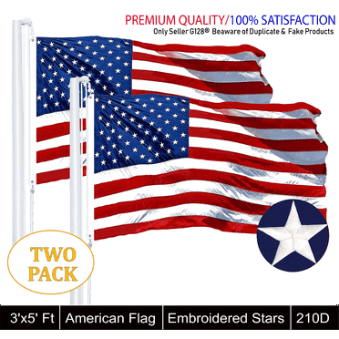 LJX 3x5 Feet Florida State Flag and American Flag US Flag for Outdoor and Indoor Use 2 Pack 